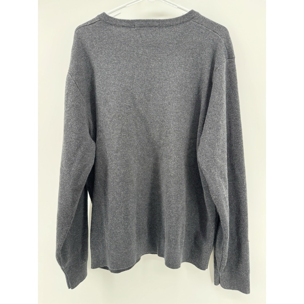 Marine Layer Morrison Crewneck Sweater Mens Size XL Charcoal Gray Stripe‎ Knit - Picture 3 of 7